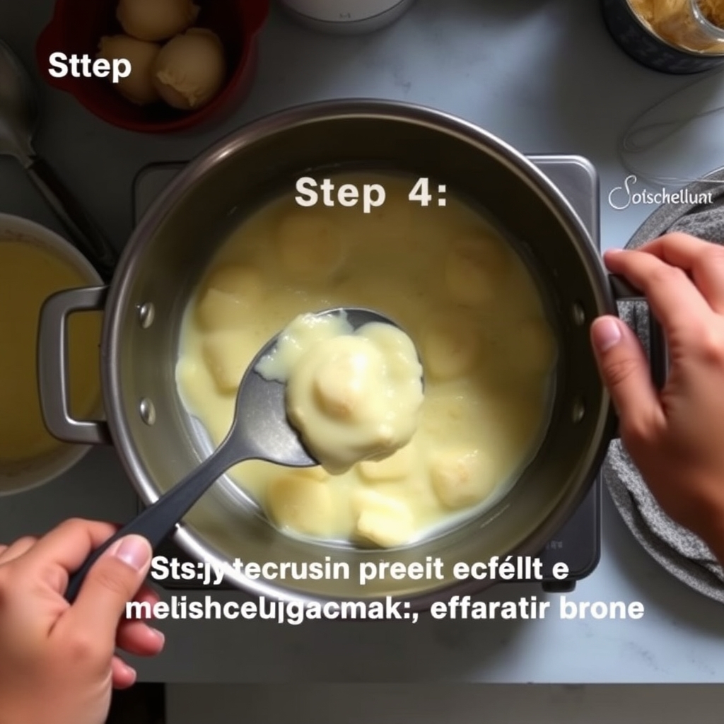 Langkah 4 untuk Puding Cokelat Susu